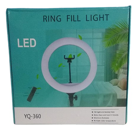 RING LIGHT 14 POLEGADAS + TRIPÉ 2M YQ-360