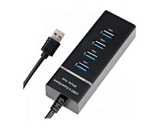 HUB USB 3.0 4 PORTAS PRETO JC-HUB304