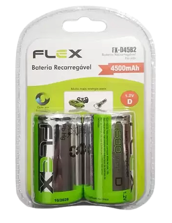 BATERIA RECARREGAVEL ( D ) 1.2V 4500mAh FLEX FX-D45B2