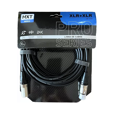 CABO DE MICROFONE P10 MACHO MONO PARA XLR 10 METROS OD:6MM MXT PRO SERIES