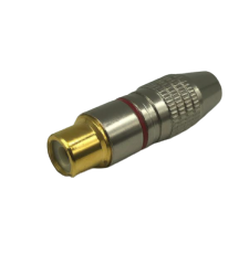 PLUG JACK RCA PROFISSIONAL VERMELHO PONTA GOLD
