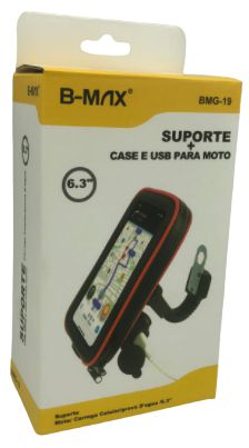 SUPORTE PARA MOTO + CARREGADOR USB  B-MAX BMG-19