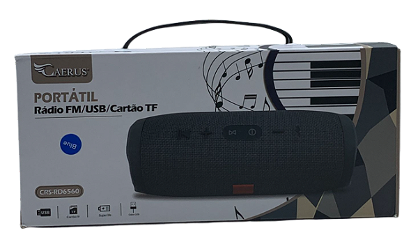 CAIXA DE SOM 6W FM/ USB/ AUX/ TF/ BT CAERUS CRS-RD6560