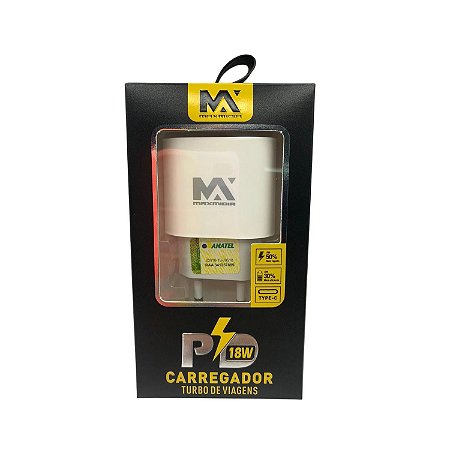 FONTE CARREGADOR TURBO USB-C 18W PD3.0 MAXMIDIA MAX-CAR139
