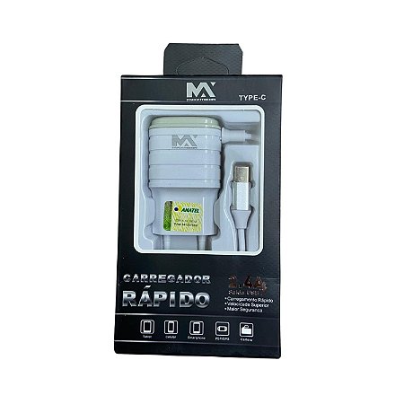 CARREGADOR PARA CELULAR TYPE-C 2.4A MAXMIDIA MAX-CAR101