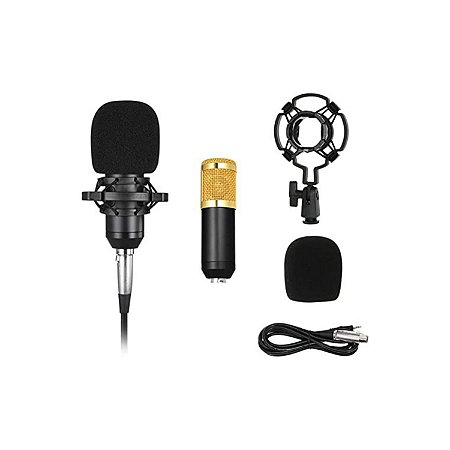 KIT MICROFONE CONDENSADOR PROFISSIONAL ESTUDIO SINGING LIVE