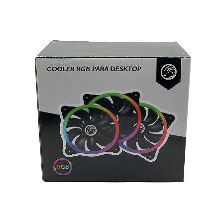KIT COOLER P/ GABINETE 12X12 BRAZILPC BPC-KDL-ARGB C/ 3xRGB/HUB CONT/CONTROLE BOX   I