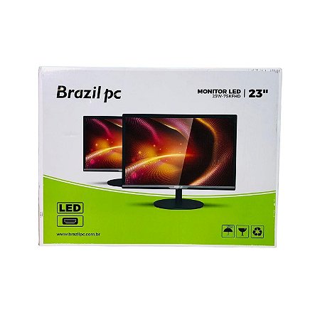 MONITOR LED 23 BRAZILPC 23W-75KFHD 75Hz COM HDMI PRETO WIDESCREEN BOX   I