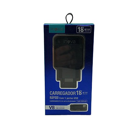 CARREGADOR RAPIDO 1 USB MICRO USB V8 CAR-G9054S INOVA