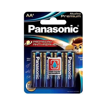 PILHA PANASONIC ALCALINA PREMIUM  AA C/ 4  (03729) LR6EGR/4B96