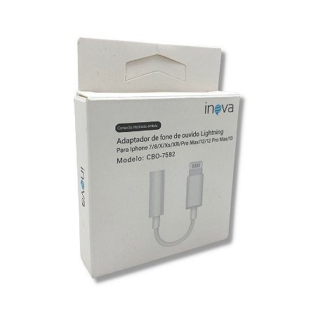 ADAPTADOR DE FONE DE OUVIDO LIGHTNING - P2 (BLUETOOTH) INOVA CBO7582