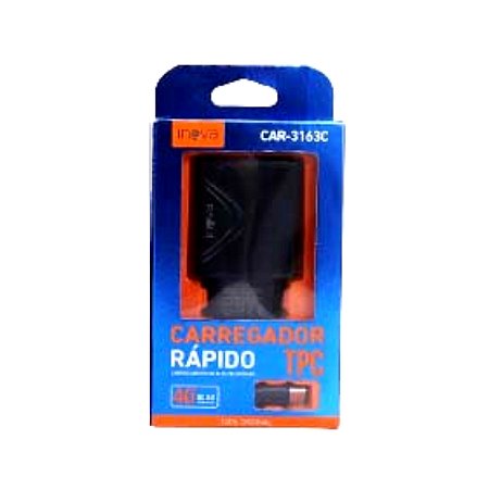 CARREGADOR RAPIDO INOVA TIPO-C CAR-3163C 40W