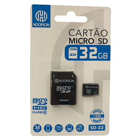 CARTÃO MICRO SD 32GB HOOPSON