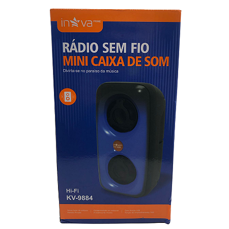 MINI CAIXA DE SOM 3+3W SEM FIO INOVA - KV-9884