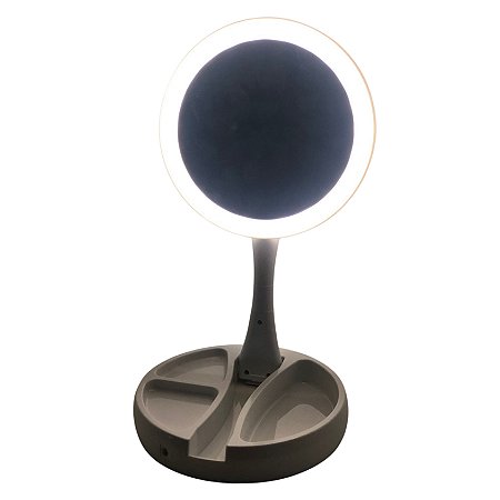 ESPELHO ARTICULADO  REDONDO DE MESA COM LED DSM-1 JG-988