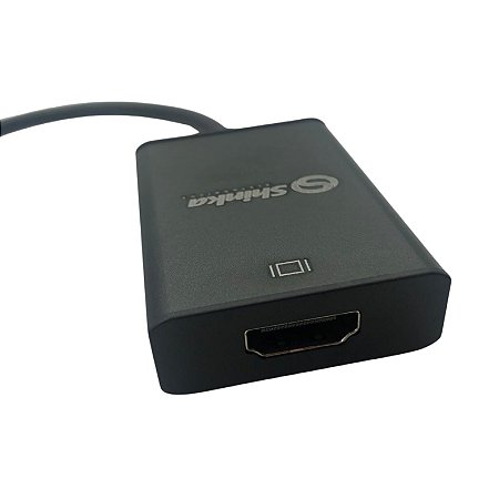 ADAPTADOR MACHO VGA COM AUDIO P2  PARA HDMI FEMEA SHINK - MOD. AT-VGA-HD