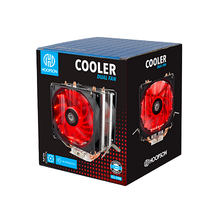 COOLER DUAL FAN RGB 9X9CM SILENCIOSO - CL-190 - HOOPSON