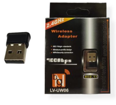 MINI ADAPTADOR WIRELESS WIFI USB MINI NANO 900MBPS 2.4GHZ LV-UW06