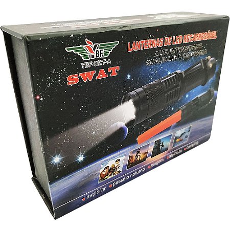 LANTERNA DE LED RECARREGÁVEL SWAT YBF-0377-A