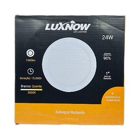 PAINEL SOB REDONDO 24W 3000K - LUXNOW