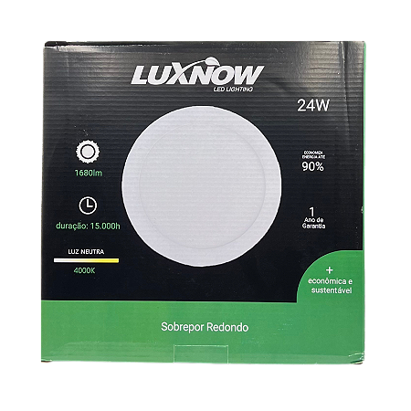 PAINEL SOB REDONDO 24W 4000K - LUXNOW