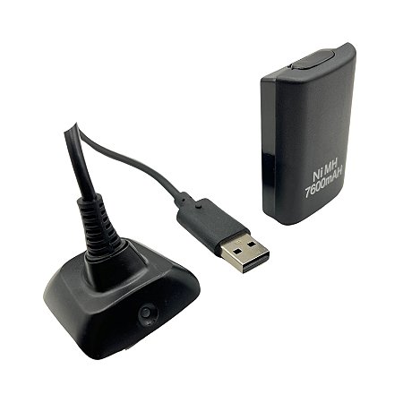 KIT BATERIA 7600mAH + CABO CARREGADOR 1,4M PARA CONTROLE DE XBOX 360 LB-5123