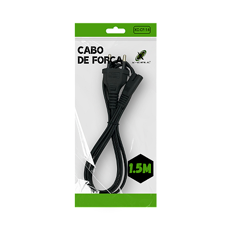 CABO DE FORCA BIPOLAR 2 PINOS 10A 250V 1,5M X-CELL XC-CF-14