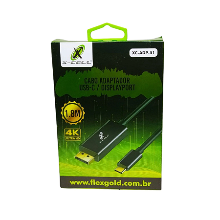 CABO USB-C 3.1 PARA HDMI 1.8 METROS 4K DISPLAYPORT XC-ADP-51 X-CELL