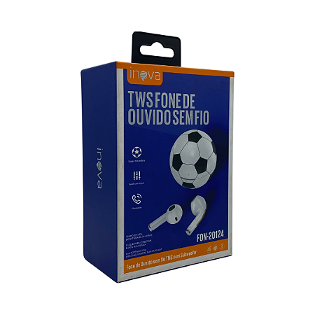 FONE BLUETOOTH 5.1 SEMI-INTRA-AURICULAR BOLA DE FUTEBOL INOVA FON20124 @