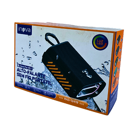CAIXA DE SOM BLUETOOTH 5.1 8W A PROVA DAGUA INOVA RAD-12419 @