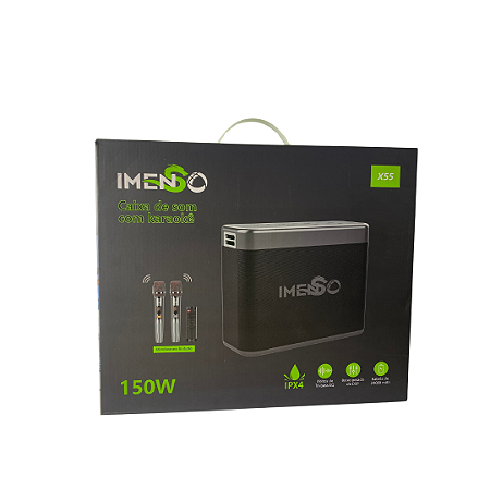 Caixa de SOM 150w C/ 2 Microfones Imenso Ims-x55 @