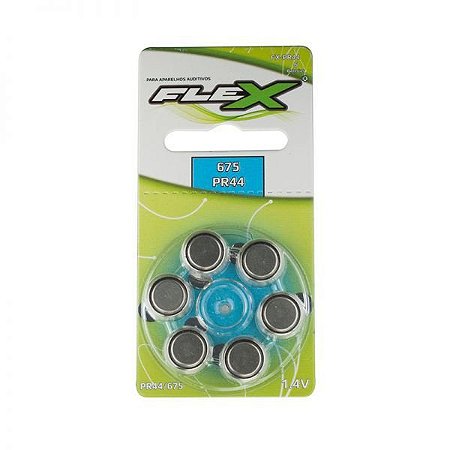 BATERIA AUDITIVA FLEX ( CARTELA C/ 6 UNID. ) MOD. FX-PR44 FLEX