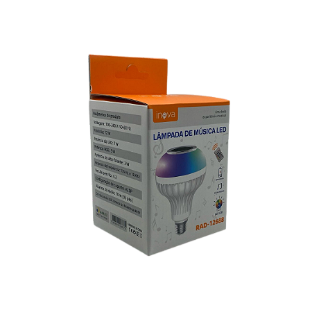 Lampada RGB de Musicas Bluetooth Inova Rad-12688 @