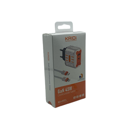 Carregador Cabo tipo C/lightning 45W Kaidi Kd-692cl @