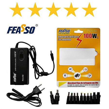 FONTE PARA NOTEBOOK UNIVERSAL 100W FEASSO FCA-62