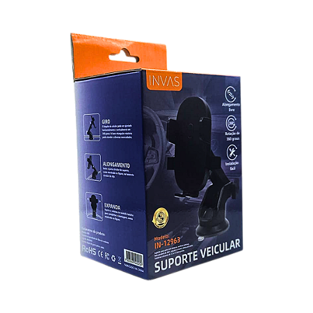 SUPORTE VEICULAR COM VENTOSA INVAS IN-12963