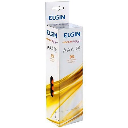 PILHA AAA DE ZINCO-CARVÃO C/60 UND ELGIN 82239