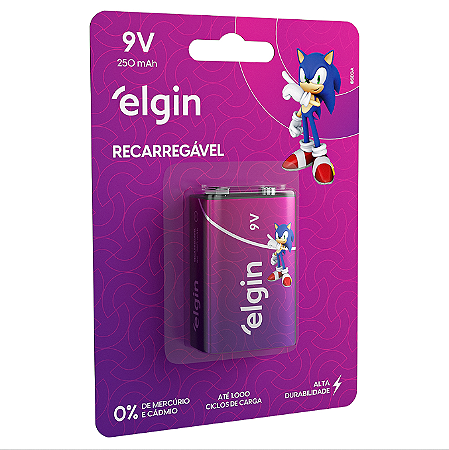 BATERIA 9V RECARREGAVEL 250mAh ELGIN 82215