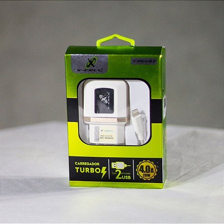 CARREGADOR DE CELULAR IPHONE 4.0A C/2 USB - X-CELL. MOD. XC-IPH5/6-UR.8