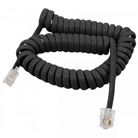 CABO ESPIRAL P/TEL RJ11 PRETO 2M