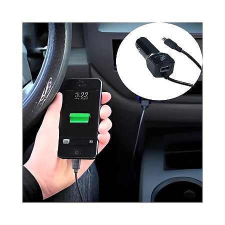 CARREGADOR AUTOMOTIVO MICRO USB V8 C/ 1 ENTRADA USB 2.5A X-CELL XC V 01