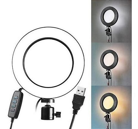 KIT RING LIGHT 14 POLEGADAS COM TRIPÉ 2.10M