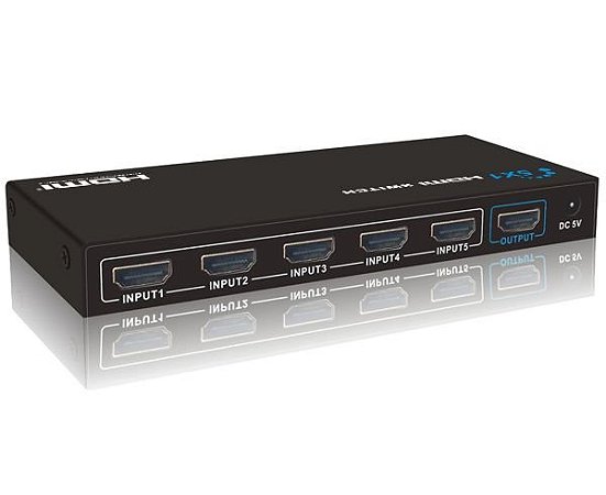 SWITCH HDMI 5 ENTRADAS P/ 1 SAIDA C/CONTROLE