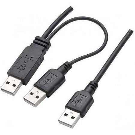 CABO Y USB 2.0HD EXTERNO 1 USB MACHO + 2 USB A MACHO PRETO 70CM+20CM