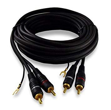 CABO 2RCA + 2RCA C/TERRA OD: 5MM CCS DOURADO/PRETO 5M MXT