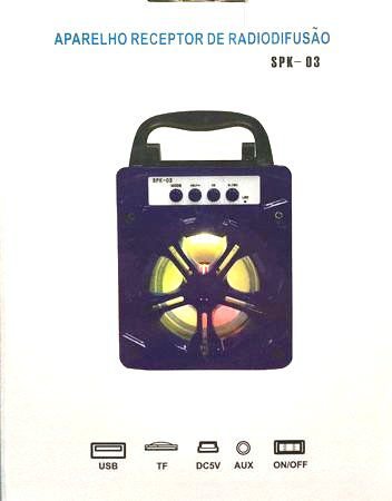 CAIXA DE SOM PORTATIL BLUETOOTH SPK-03 5W RMS