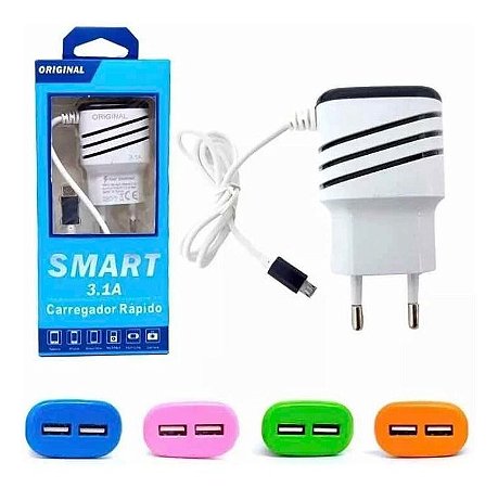 CARREGADOR V8 SUPER RÁPIDO 3.1A SMART XLS