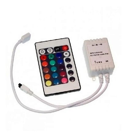 FITA DE LED RGB 5050 C/ CONTROLE E RECEIVER 12V 24KEY 5M FN-136