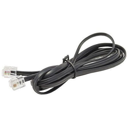 CABO LISO P/TEL RJ11 4 VIAS PRETO 2M MXT