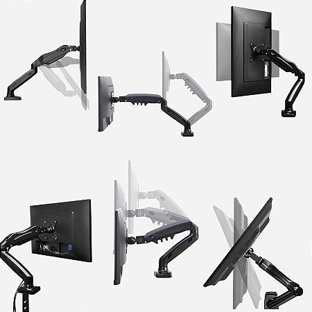 SUPORTE ARTICULADO COM PISTÃO A GAS PARA MONITOR 17 A 27 ELG F80N